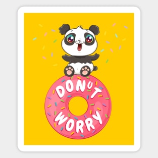 Panda on donut Magnet